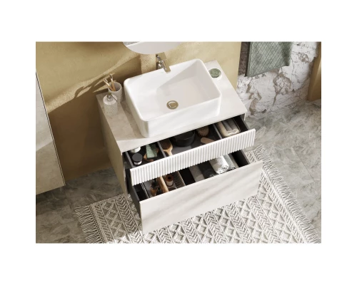 Тумба светло-серый/белый матовый 80 см Акватон Марбл 1A276201MH4C0