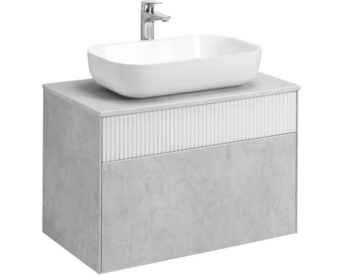 Тумба светло-серый/белый матовый 80 см Акватон Марбл 1A276201MH4C0