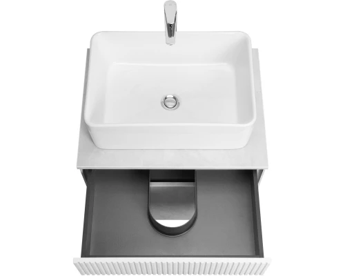 Тумба с раковиной светло-серый/белый матовый 60 см Акватон Марбл 1A2761K1MH4C0
