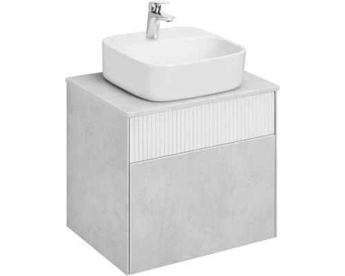 Тумба с раковиной светло-серый/белый матовый 60 см Акватон Марбл 1A2761K0MH4C0