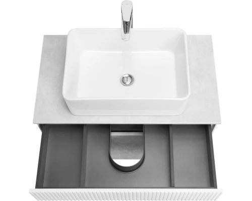 Тумба с раковиной светло-серый/белый матовый 80 см Акватон Марбл 1A2762K1MH4C0