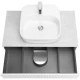 Тумба с раковиной светло-серый/белый матовый 80 см Акватон Марбл 1A2762K0MH4C0