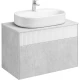 Тумба с раковиной светло-серый/белый матовый 80 см Акватон Марбл 1A2762K3MH4C0