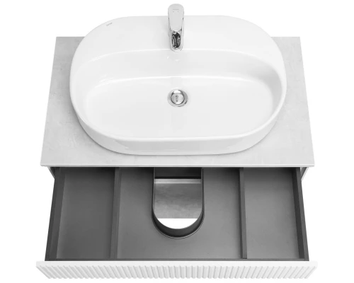Тумба с раковиной светло-серый/белый матовый 80 см Акватон Марбл 1A2762K3MH4C0