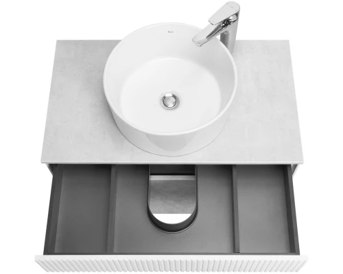 Тумба с раковиной светло-серый/белый матовый 80 см Акватон Марбл 1A2762K2MH4C0