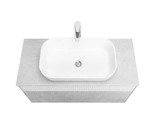 Тумба с раковиной светло-серый/белый матовый 100 см Акватон Марбл 1A2763K4MH4C0