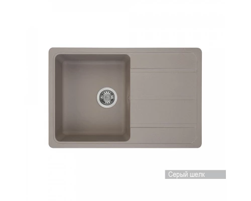 Мойка для кухни Аманда 780x510x211 мм, прямоуг. с крылом, серый шелк