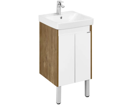 Тумба белый глянец/дуб рустикальный 38 см Акватон Сканди Doors 1A278701SDZ90