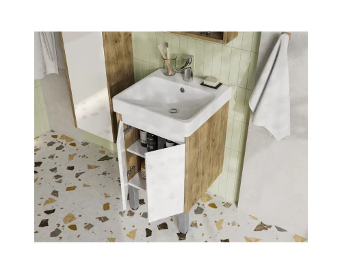 Тумба белый глянец/дуб рустикальный 38 см Акватон Сканди Doors 1A278701SDZ90