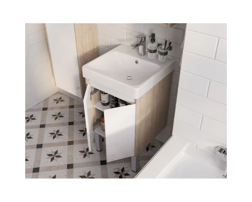 Тумба белый глянец/дуб верона 38 см Акватон Сканди Doors 1A278701SDB20