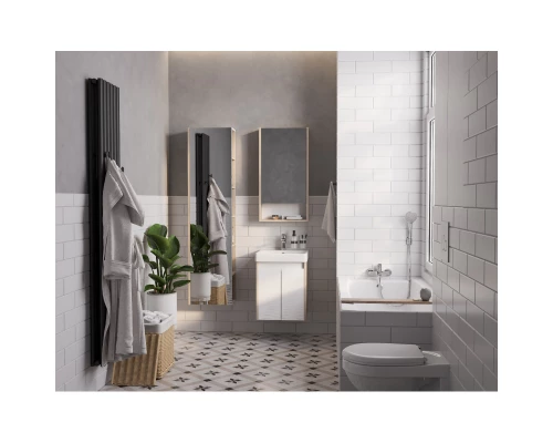 Тумба белый глянец/дуб верона 38 см Акватон Сканди Doors 1A278701SDB20