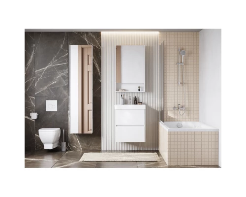 Зеркальный шкаф 55x85 см белый матовый L/R Акватон Сканди 1A252102SD010