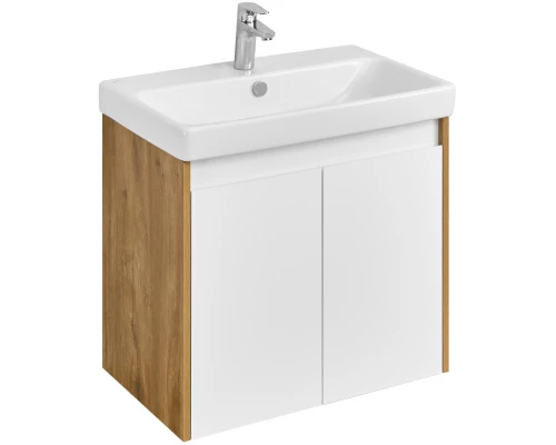 Тумба белый глянец/дуб рустикальный 63 см Акватон Сканди Doors 1A278901SDZ90