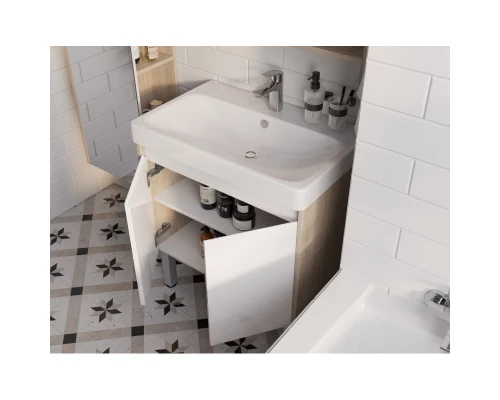 Тумба белый глянец/дуб верона 63 см Акватон Сканди Doors 1A278901SDB20