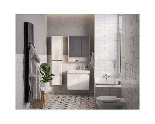 Тумба белый глянец/дуб верона 63 см Акватон Сканди Doors 1A278901SDB20