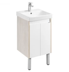 Тумба с раковиной белый глянец/дуб верона 45 см Акватон Сканди Doors 1A2787K0SDB20