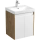 Тумба с раковиной белый глянец/дуб рустикальный 55 см Акватон Сканди Doors 1A2788K0SDZ90