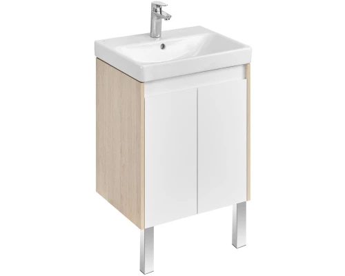 Тумба с раковиной белый глянец/дуб верона 55 см Акватон Сканди Doors 1A2788K0SDB20