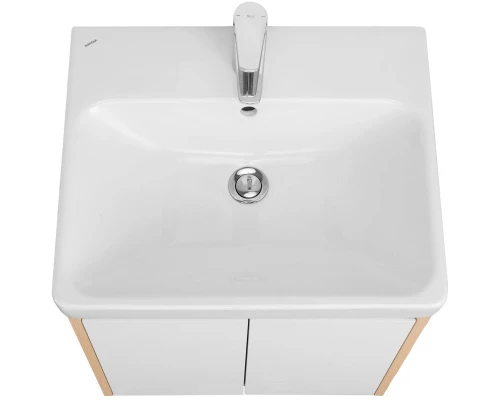 Тумба с раковиной белый глянец/дуб верона 55 см Акватон Сканди Doors 1A2788K0SDB20