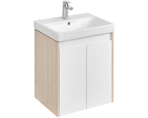 Тумба с раковиной белый глянец/дуб верона 55 см Акватон Сканди Doors 1A2788K0SDB20
