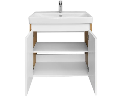 Тумба с раковиной белый глянец/дуб рустикальный 70,5 см Акватон Сканди Doors 1A2789K0SDZ90