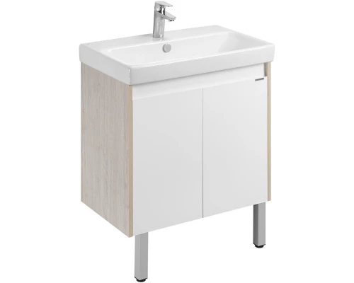 Тумба с раковиной белый глянец/дуб верона 70,5 см Акватон Сканди Doors 1A2789K0SDB20