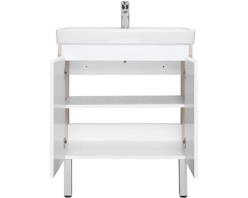 Тумба с раковиной белый глянец/дуб верона 70,5 см Акватон Сканди Doors 1A2789K0SDB20