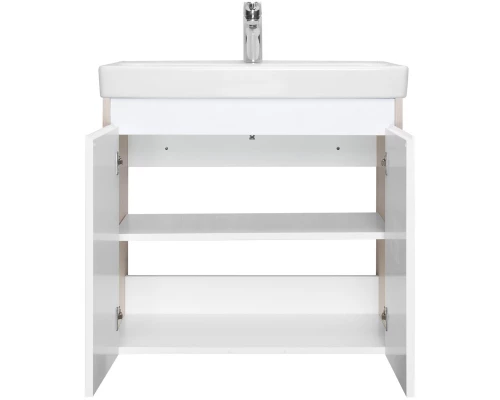 Тумба с раковиной белый глянец/дуб верона 70,5 см Акватон Сканди Doors 1A2789K0SDB20