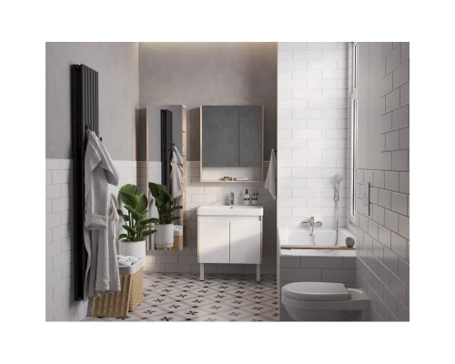 Тумба с раковиной белый глянец/дуб верона 70,5 см Акватон Сканди Doors 1A2789K0SDB20