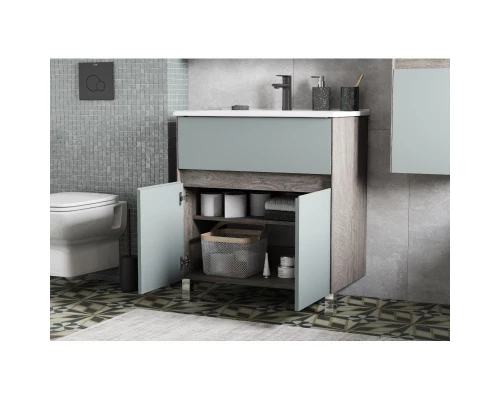 Тумба с раковиной дуб рошелье/сумеречный голубой 75 см Акватон Форест 1A2783K0FR9C0