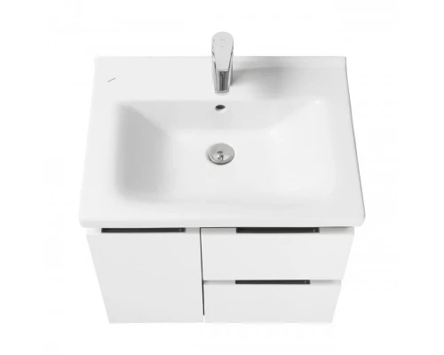 Тумба РЕНЕ 60, белая, грецкий орех (под раковину МИРАНДА 60) 