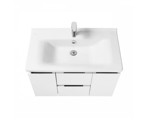 Тумба РЕНЕ 80, белая, грецкий орех (под раковину МИРАНДА 80) 