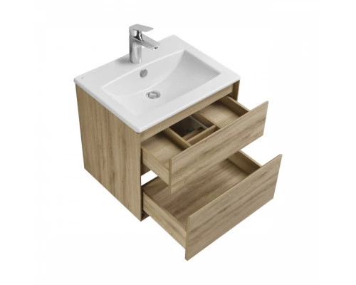 Тумба ЛИБЕРТИ 60, 2 ящ., подвесная, дуб эльвезия (под раковину ЭЛИНА 60, MILA 35, MILA 40, ОДРИ 42)