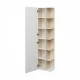 Шкаф-колонна СКАНДИ 40, подвесная, с зеркалом, белая, дуб верона