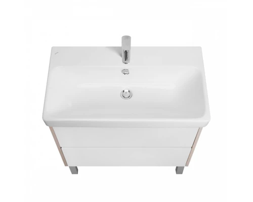 Тумба СКАНДИ 80, универс., 2ящ., белый/дуб верона (под раковину АДРИАНА 80)