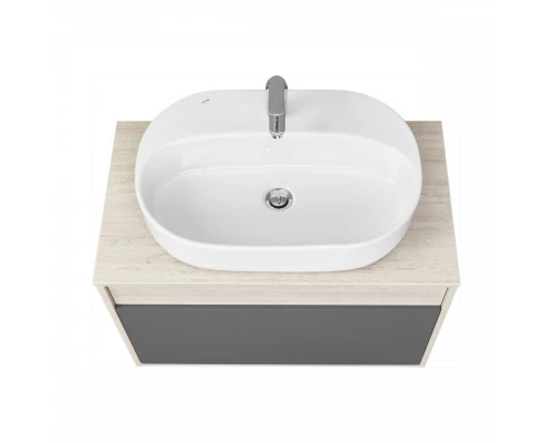 Тумба ЛОФТ УРБАН 80, серый графит, дуб орегон (под раковину MILA 35, MILA 40, ОДРИ 42)