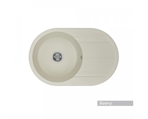 Мойка для кухни  Амира  780x500x211 мм, круглая с крылом, жемчуг