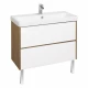 Тумба СКАНДИ 90, белая, дуб рустикальный (под раковину АДРИАНА 90) 