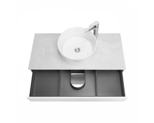 Тумба МАРБЛ 100, 2 ящ., слейт/белый матовый (под раковину MILA 35, MILA 40, ОДРИ Soft 42, ОДРИ Round