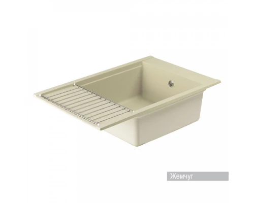 Мойка для кухни Делия 78 787x516x218 мм, прямоуг. с крылом, жемчуг