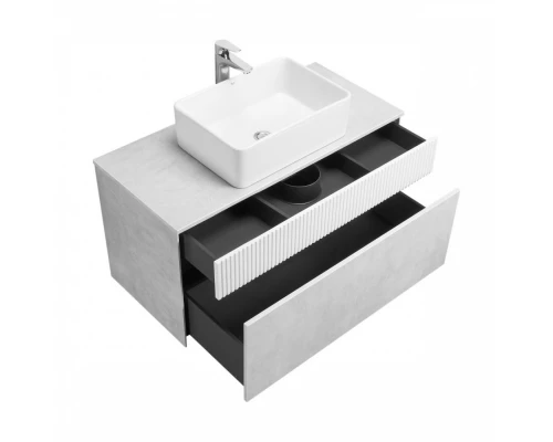 Тумба МАРБЛ 100, 2 ящ., слейт/белый матовый (под раковину MILA 35, MILA 40, ОДРИ Soft 42, ОДРИ Round