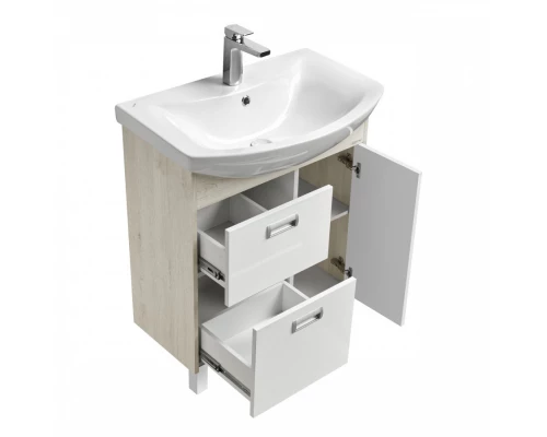 Тумба БЕККА 70, белая, дуб сомерсет (под раковину БАЛТИКА 70)