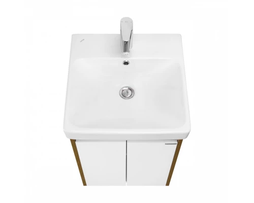 Тумба СКАНДИ DOORS 45, универс., 2 дв., белый глянец/дуб рустикальный (под раковину АДРИАНА 45)