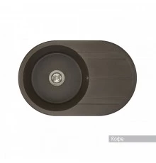 Мойка для кухни  Амира  780x500x211 мм, круглая с крылом, кофе