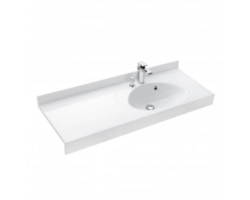 Раковина ОТЕЛЬ 3/1200, правая с навесами и диспенсором