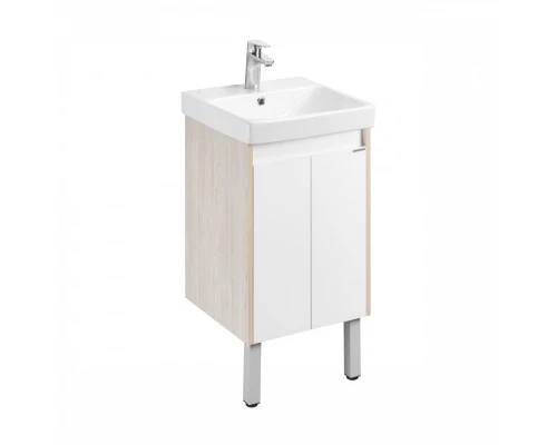 Тумба СКАНДИ DOORS 45, универс., 2 дв., белый глянец/дуб верона (под раковину АДРИАНА 45)