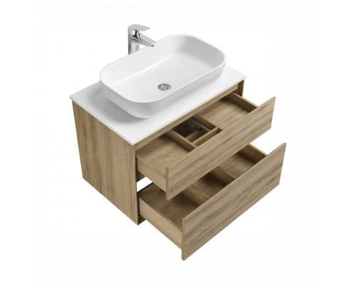 Тумба ЛИБЕРТИ 75, 2 ящ., подвесная, дуб эльвезия (под раковину ЭЛИНА 75, MILA 35, MILA 40, ОДРИ 42)