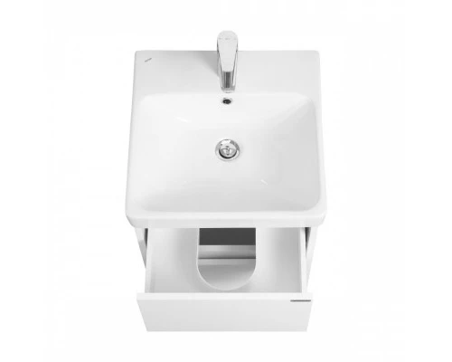 Тумба СКАНДИ 45, подвесная, 2 ящ., белая матовая/белый глянец (под раковину АДРИАНА 45)