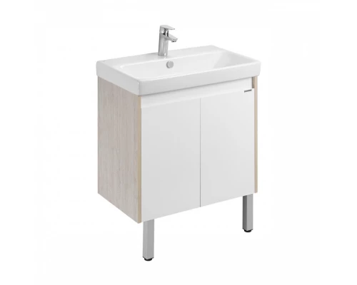 Тумба СКАНДИ DOORS 70, универс., 2 дв., белый глянец/дуб верона (под раковину АДРИАНА 70)
