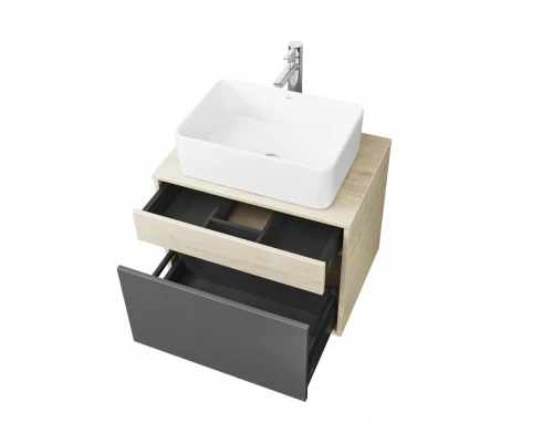 Тумба ЛОФТ УРБАН 65, серый графит, дуб орегон (под раковину MILA 35, MILA 40, ОДРИ 42)